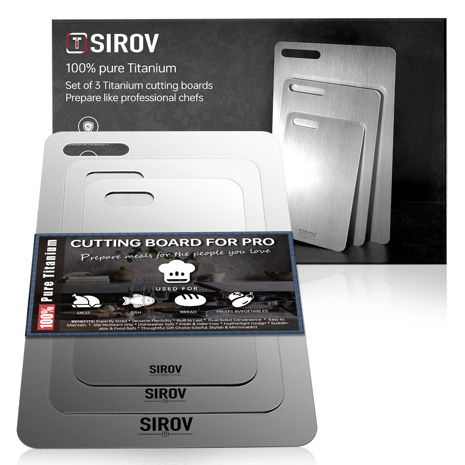Sirov 100% Titanium Cutting Board